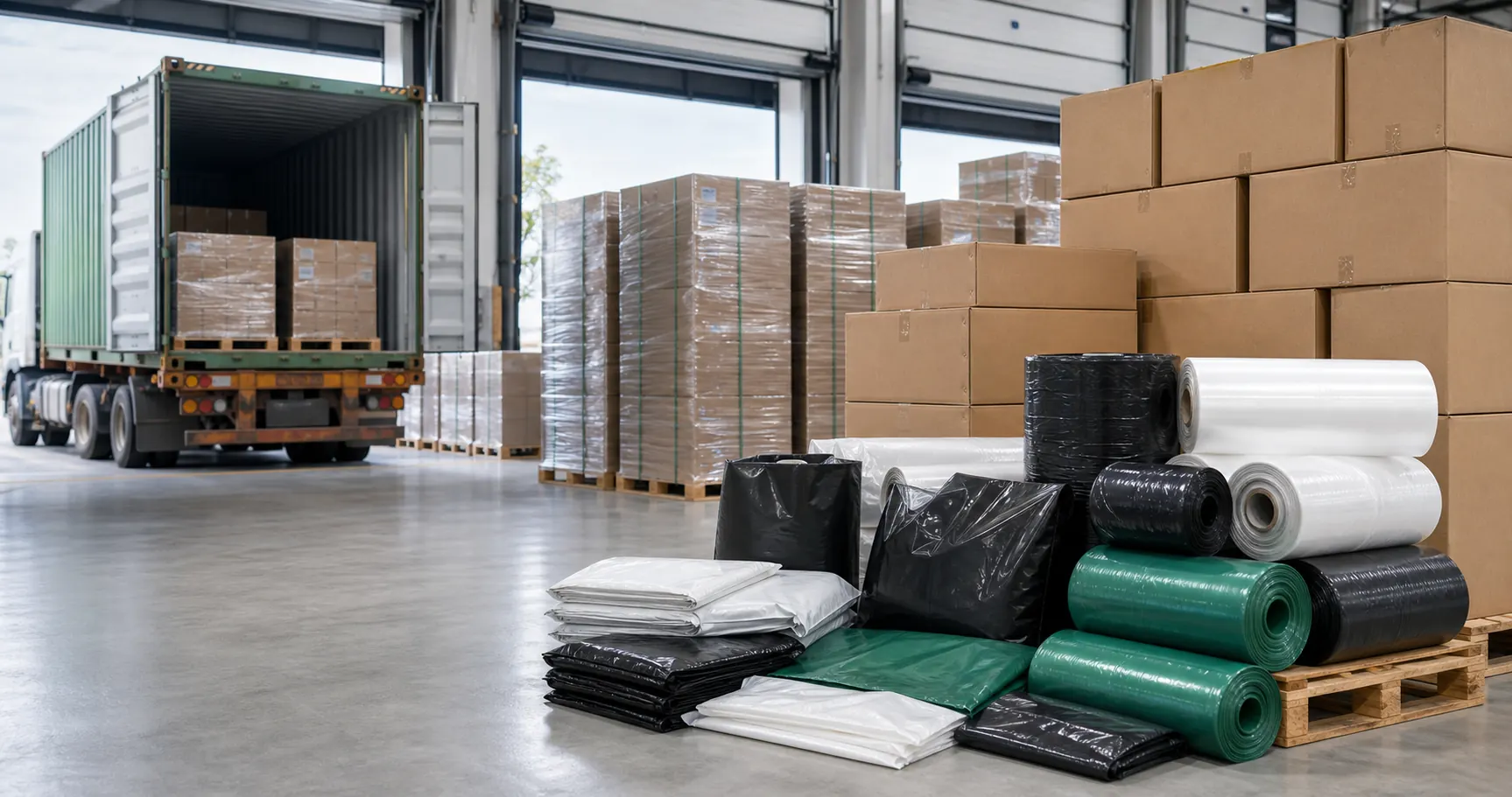 Custom printed plastic bags with OEM packaging export cartons